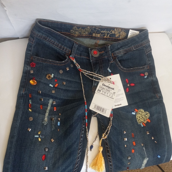Deasigual Jeans, size 26, new display condition rhinestones jewels - Picture 3 of 10